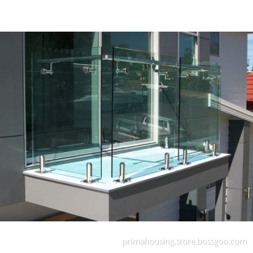 Modern Exterior Frameless Glass Railing Design